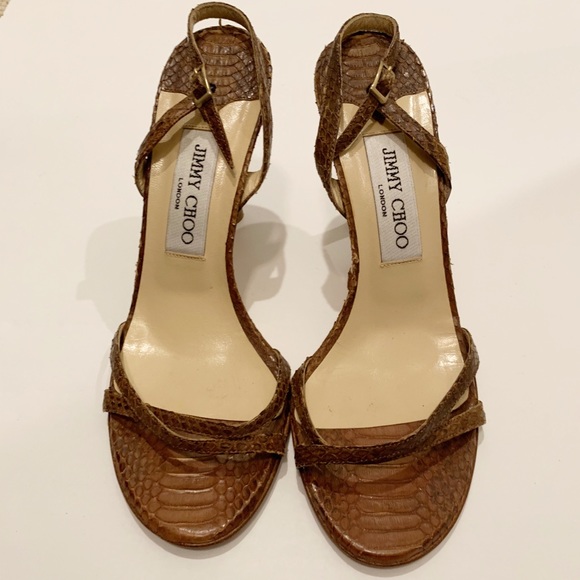 Jimmy Choo Shoes - Jimmy Choo Brown Snakeskin Slingback Heel